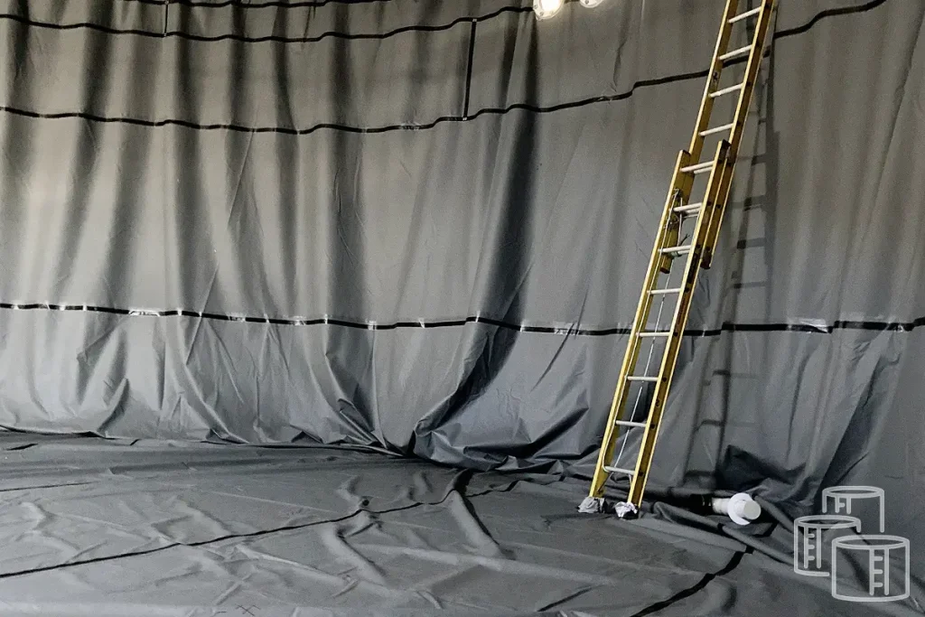 PVC water tank liner fitted to prevent leaks and corrosion