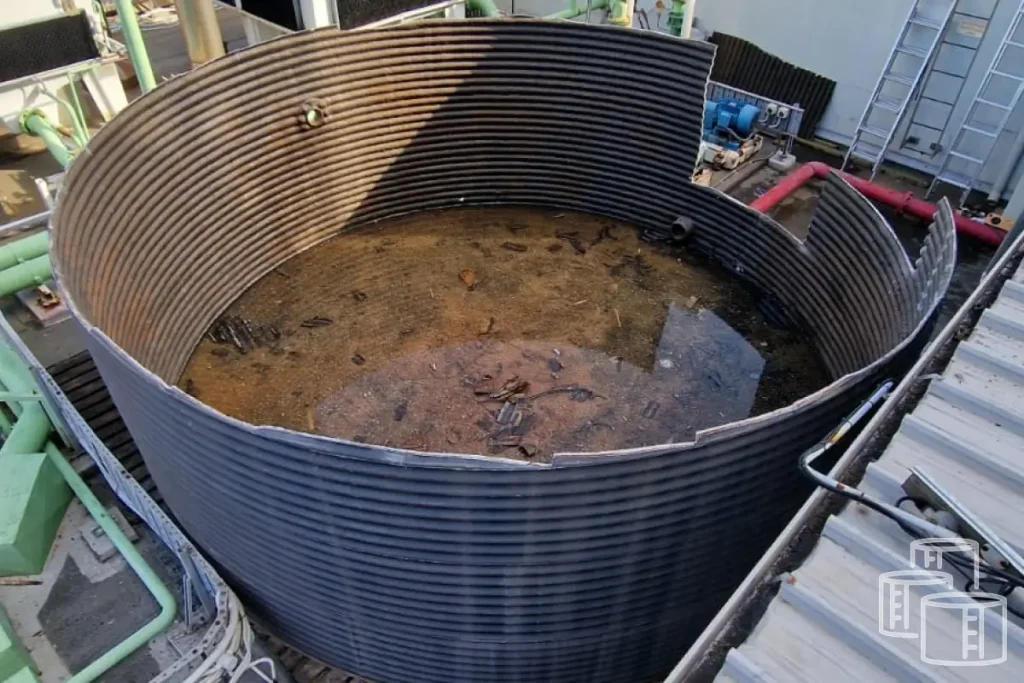 Clean internal tank surface after contamination has been removed