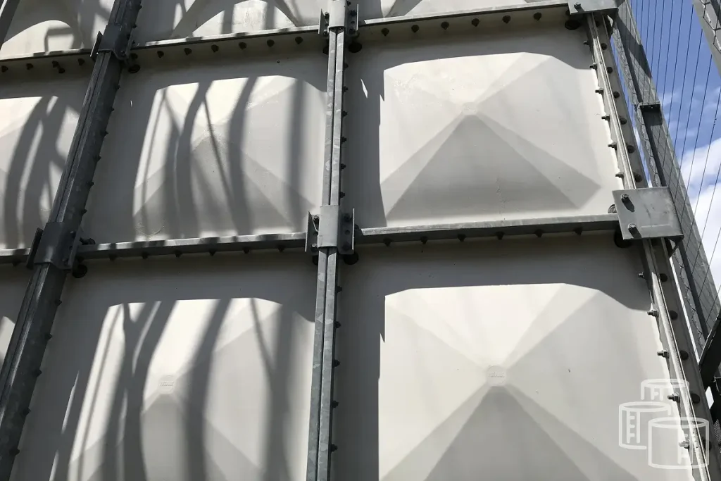 Internal view of fibreglass tank panels