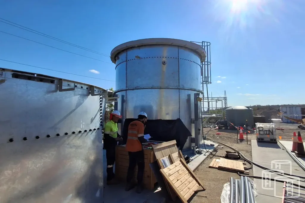 fire protection storage equipment on site