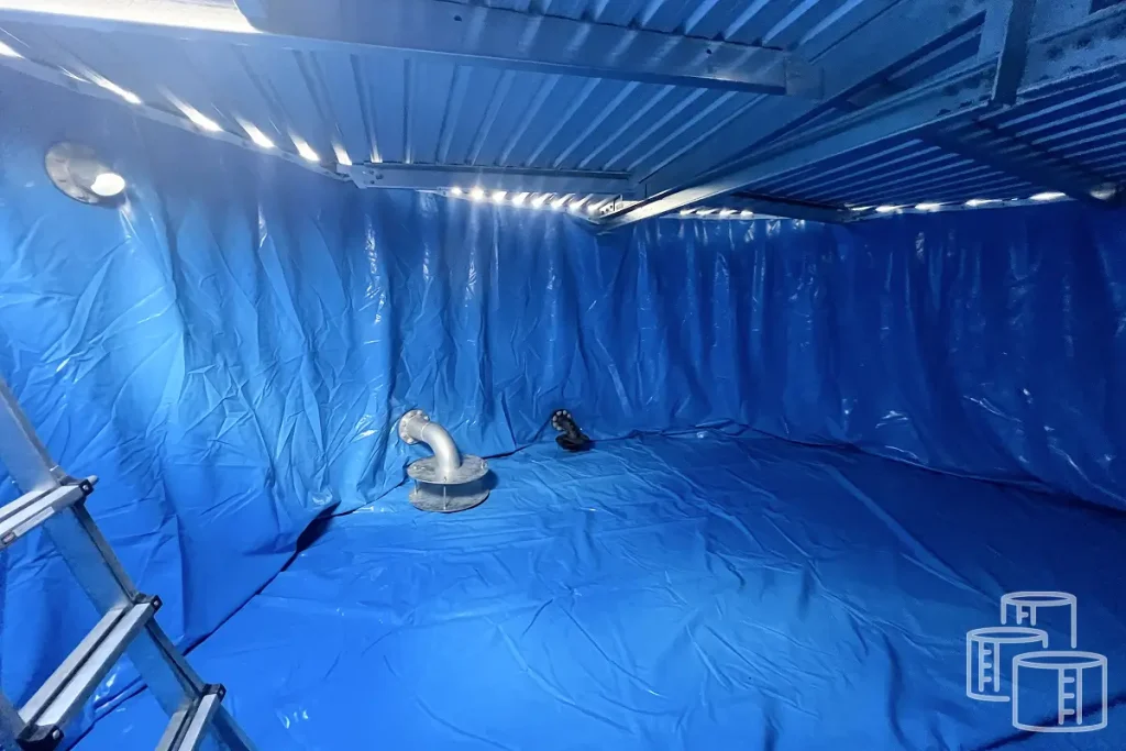 industrial storage tank exterior with waterproof protective coating