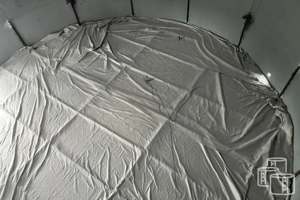 clean drinking water stored in pvc lined tank