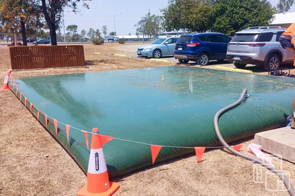 Temporary water storage using onion tanks in agriculture