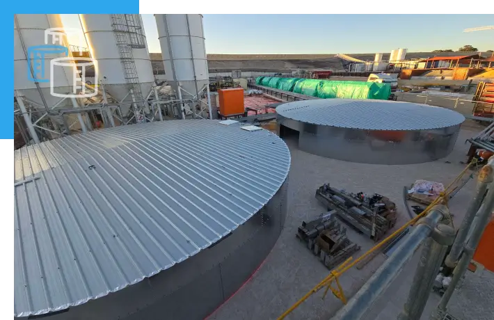 Steel fire water reservoir